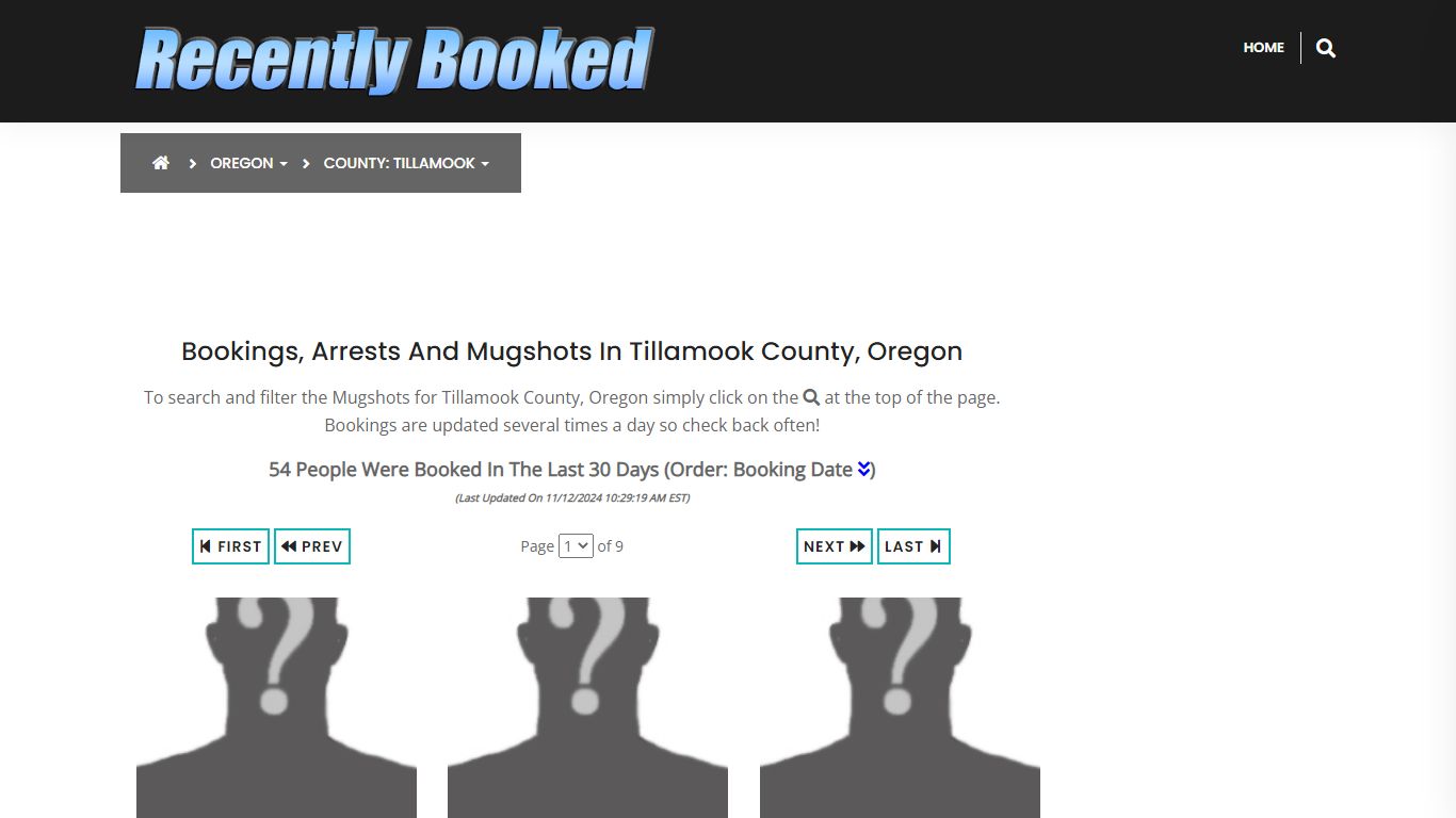 Bookings, Arrests and Mugshots in Tillamook County, Oregon