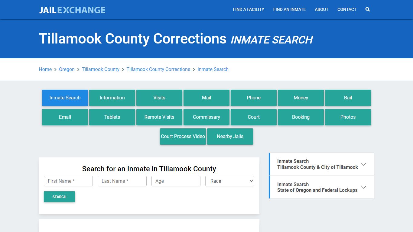 Tillamook County Corrections Inmate Search - Jail Exchange